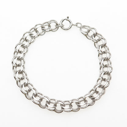 A&Z HAYWARD 925 Sterling Silver Vintage Double Rolo Link Bracelet 7"