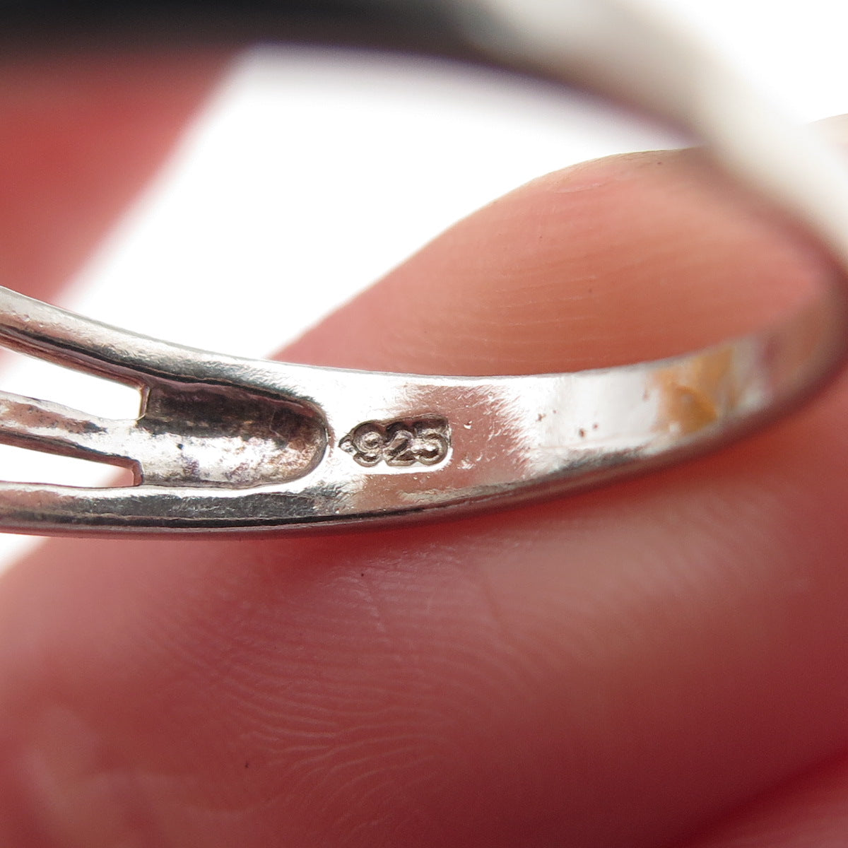 925 Sterling Silver Vintage Real Opal Butterfly Ring Size 10