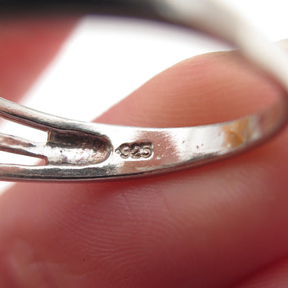 925 Sterling Silver Vintage Real Opal Butterfly Ring Size 10