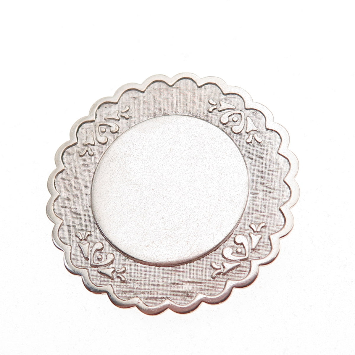 Lamode 925 Sterling Silver Antique Art Deco Engravable Floral Pin Brooch