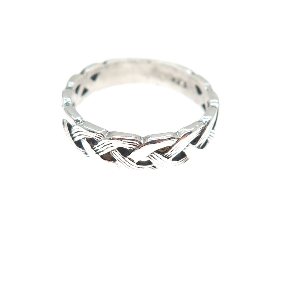 925 Sterling Silver Vintage Celtic Braided Band Ring Size 6.25