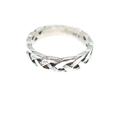 925 Sterling Silver Vintage Celtic Braided Band Ring Size 6.25