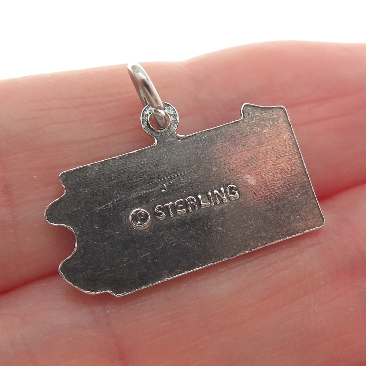 FRENCH & FRANKLIN 925 Sterling Silver Vintage Pennsylvania Oxidized Mini Pendant