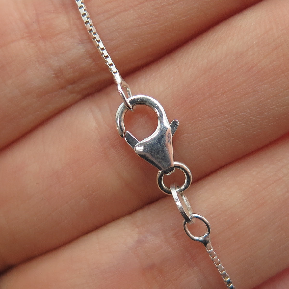 HAGIT GORALI 925 Sterling Vintage Israel Real Black Onyx Box Chain Necklace 18"