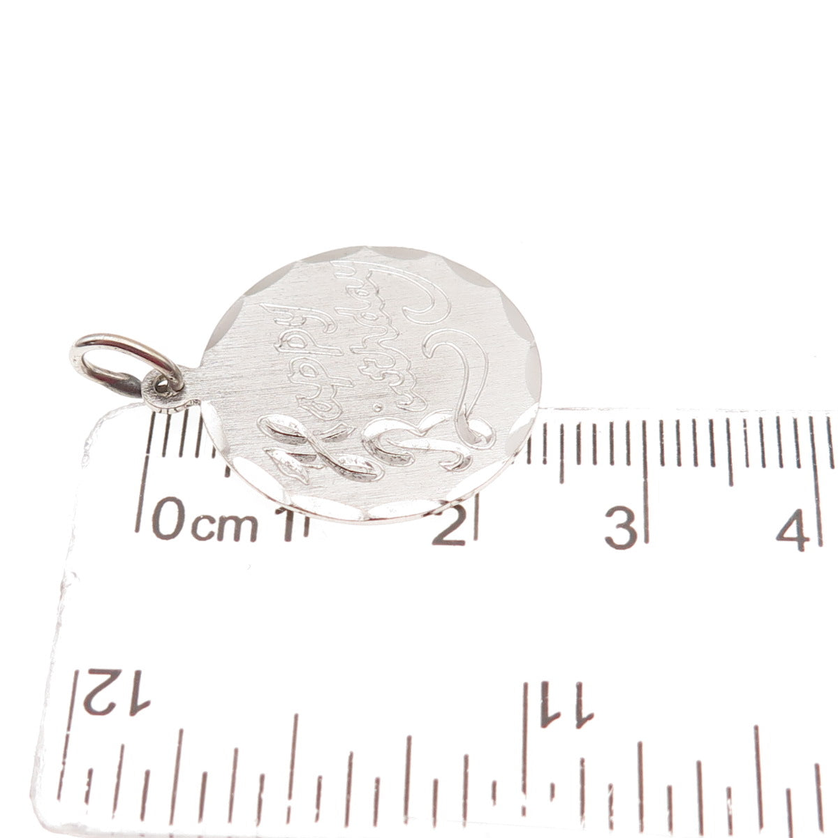 ELCO 925 Sterling Silver Vintage Engraved Happy Birthday Charm Pendant