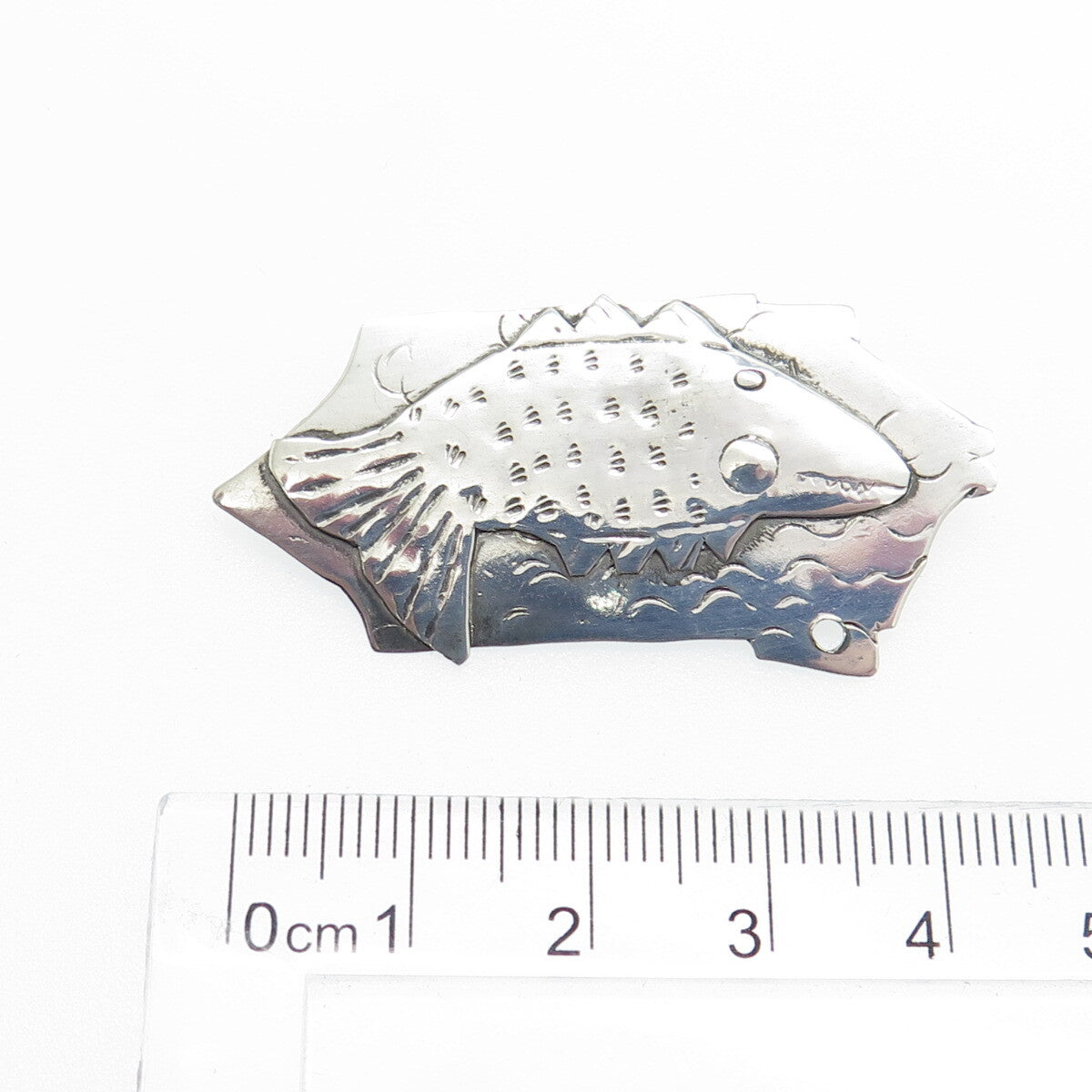 EPW Pamela Worthington 925 Sterling Silver Vintage Modernist Fish Pin Brooch