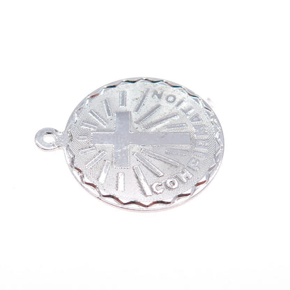 SPENCER 925 Sterling Silver Vintage Confirmation Cross Charm Pendant
