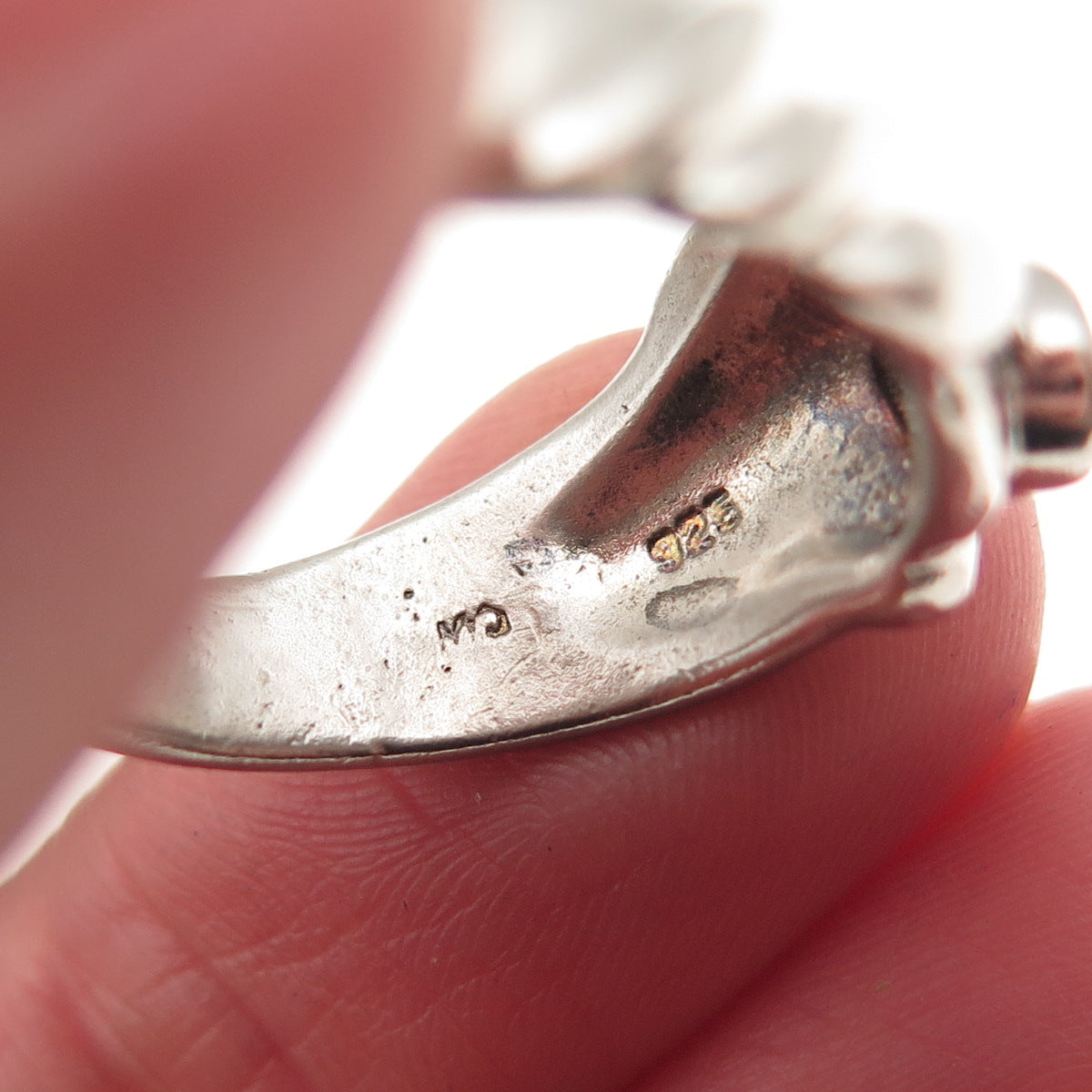 Charles Winston Sterling Silver Vintage Real Blue Topaz Modernist Ring Size 8.75