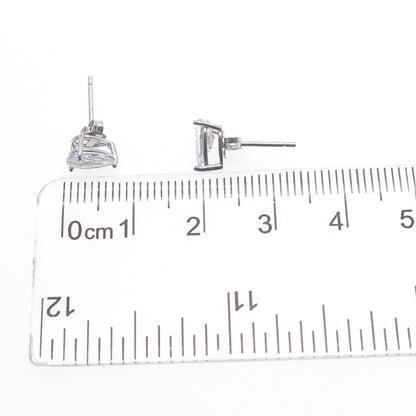 DEE BERKLEY 925 Sterling Silver Pear-Cut C Z Stud Earrings