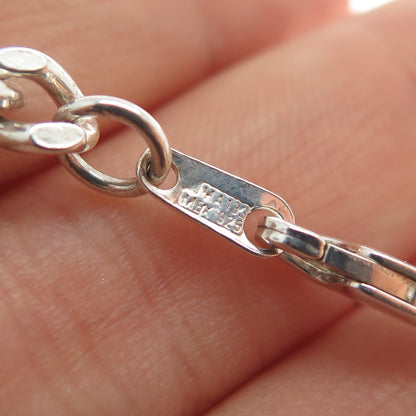 925 Sterling Silver Vintage Mexico Figaro Chain Necklace 28"