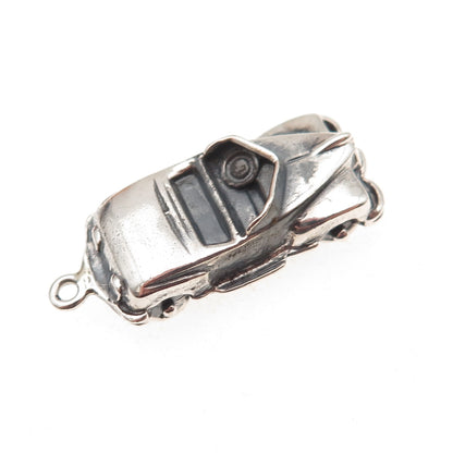 JewelArt 925 Sterling Silver Vintage Convertible Sports Car 3D Charm Pendant