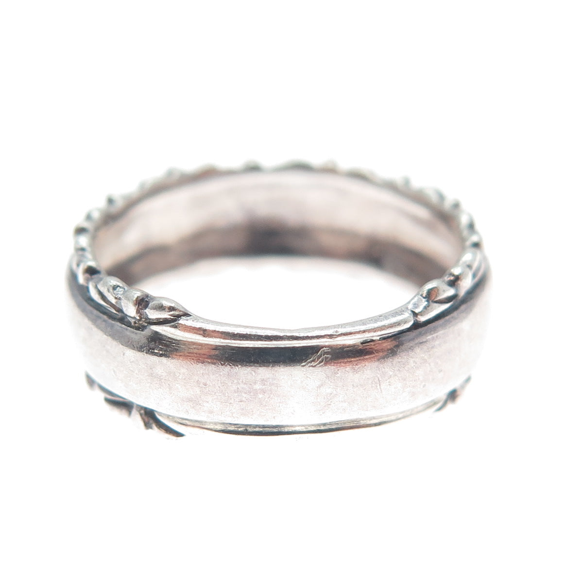 925 Sterling Silver Vintage Happiness Oxidized Band Ring Size 6
