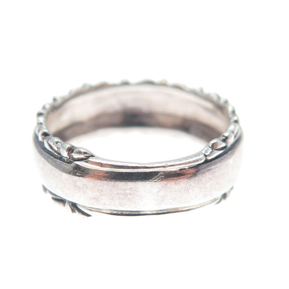 925 Sterling Silver Vintage Happiness Oxidized Band Ring Size 6