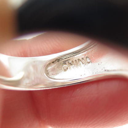 ROSS SIMONS 925 Sterling Silver Real Aquamarine & Amethyst Flower Ring Size 7.25