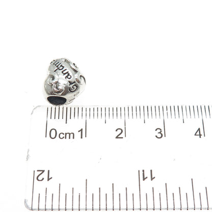925 Sterling Silver Vintage Grandma Heart Bead Charm