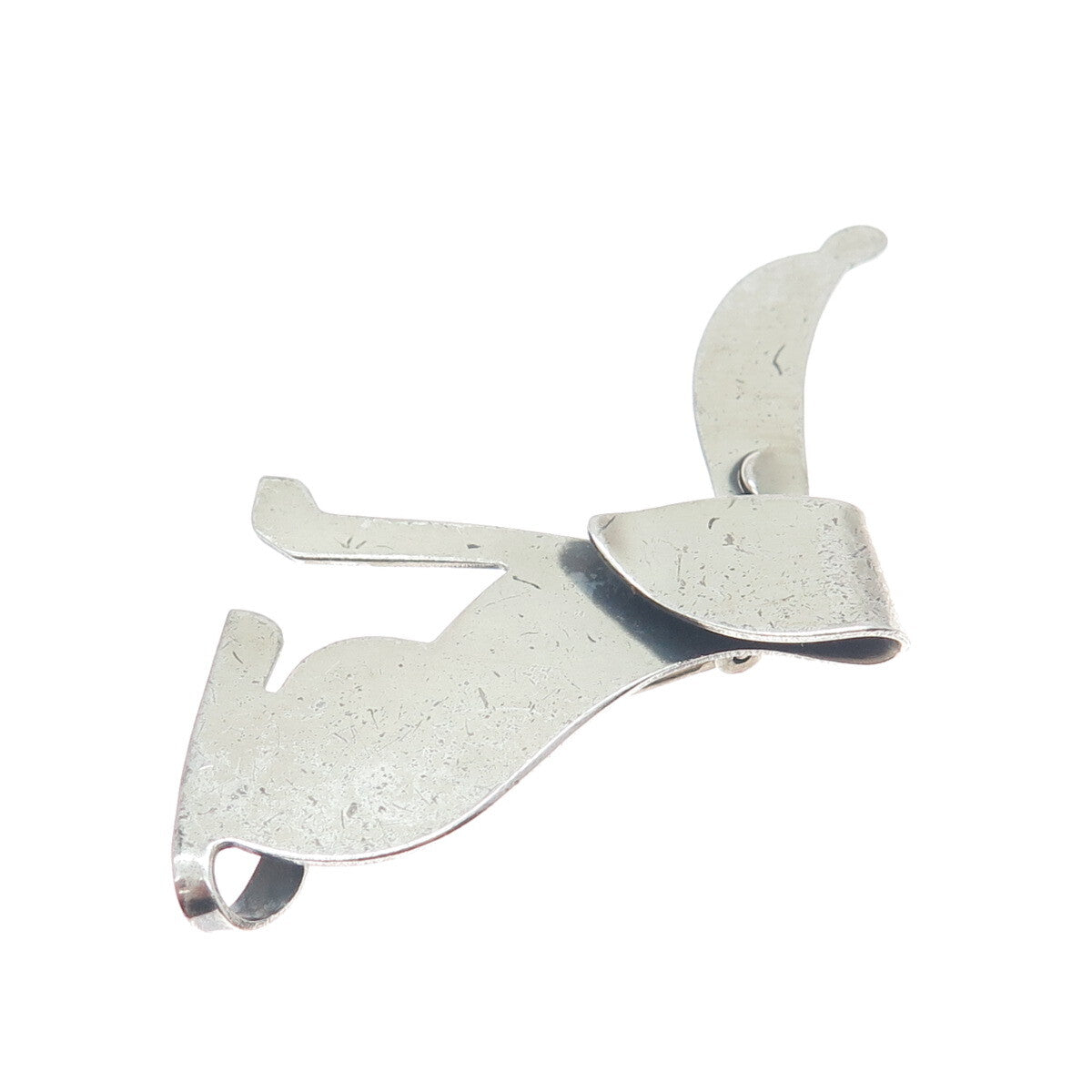 BEAU CRAFT 925 Sterling Silver Vintage Modernist Dog Pin Brooch