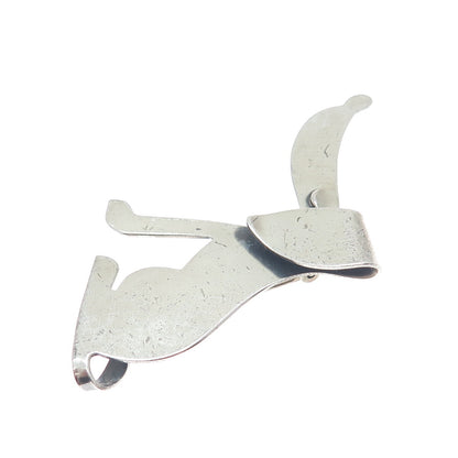 BEAU CRAFT 925 Sterling Silver Vintage Modernist Dog Pin Brooch