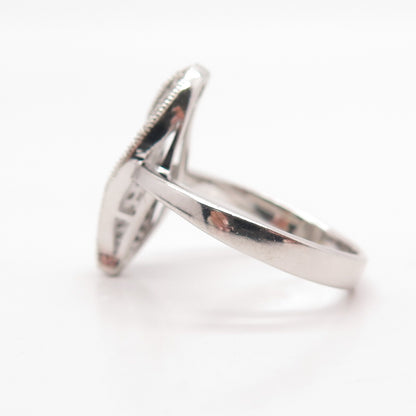 925 Sterling Silver Pave C Z Braided Ring Size 8.25