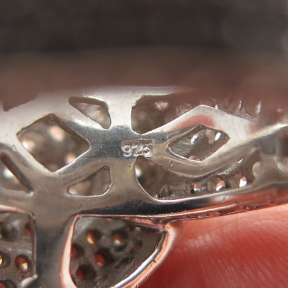 925 Sterling Silver Round-Cut C Z Statement Ring Size 9.25