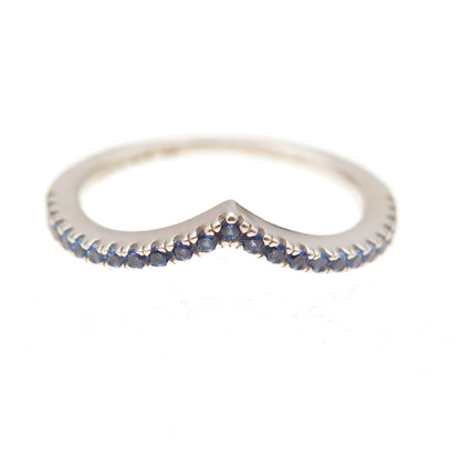 Pandora 925 Sterling Silver Blue C Z Timeless Wish Sparkling Ring Size 7