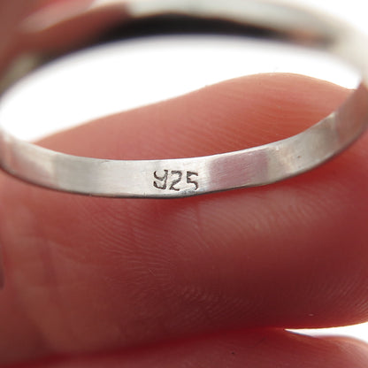 925 Sterling Silver Vintage Real MOP Dragonfly Ring Size 5.5
