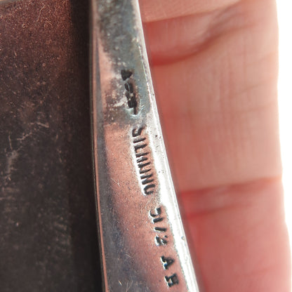 WILLIAM B. KERR 925 Sterling Antique Art Deco WLP Initial Oxidized Belt Buckle