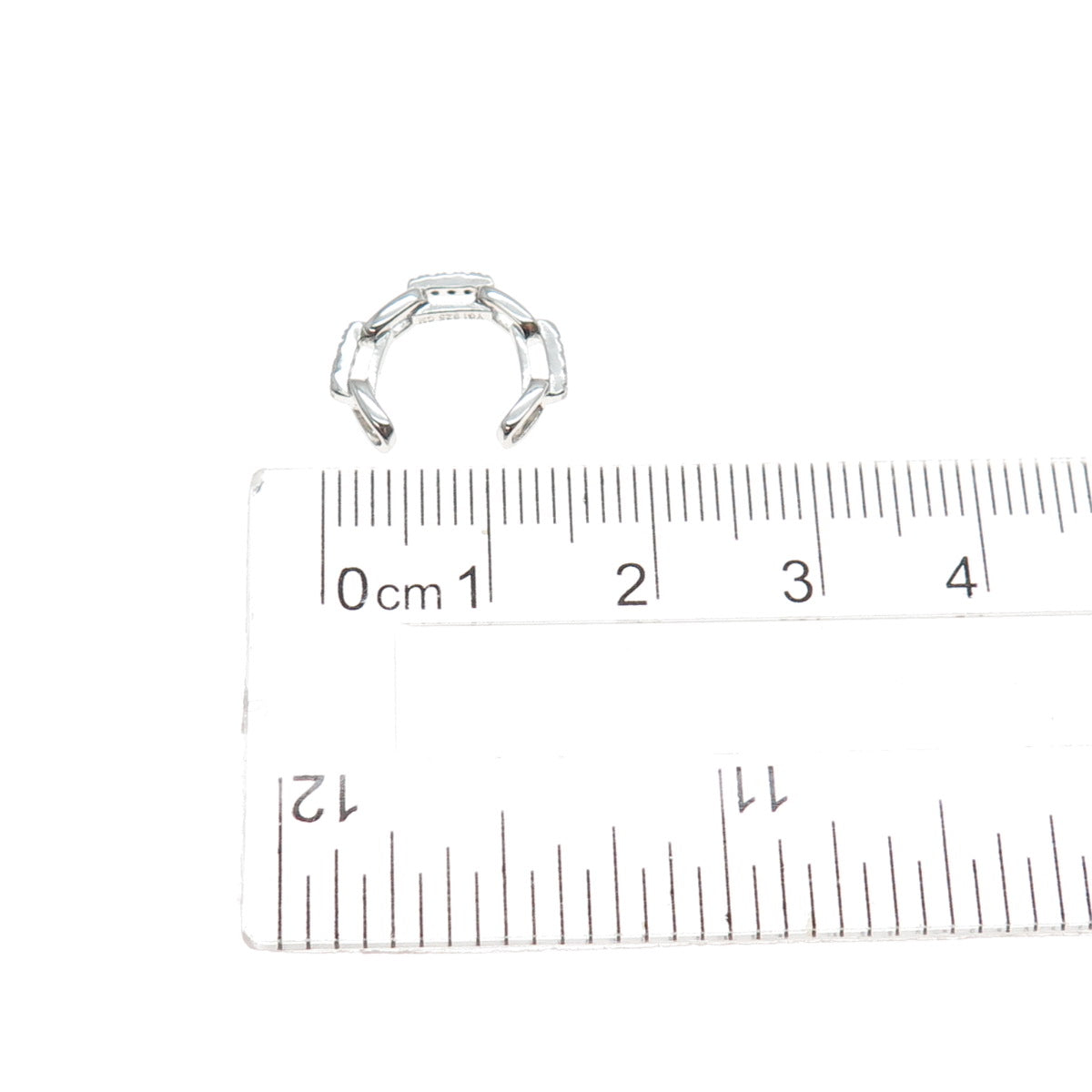 925 Sterling Silver Round-Cut C Z Adjustable Toe Cuff Ring