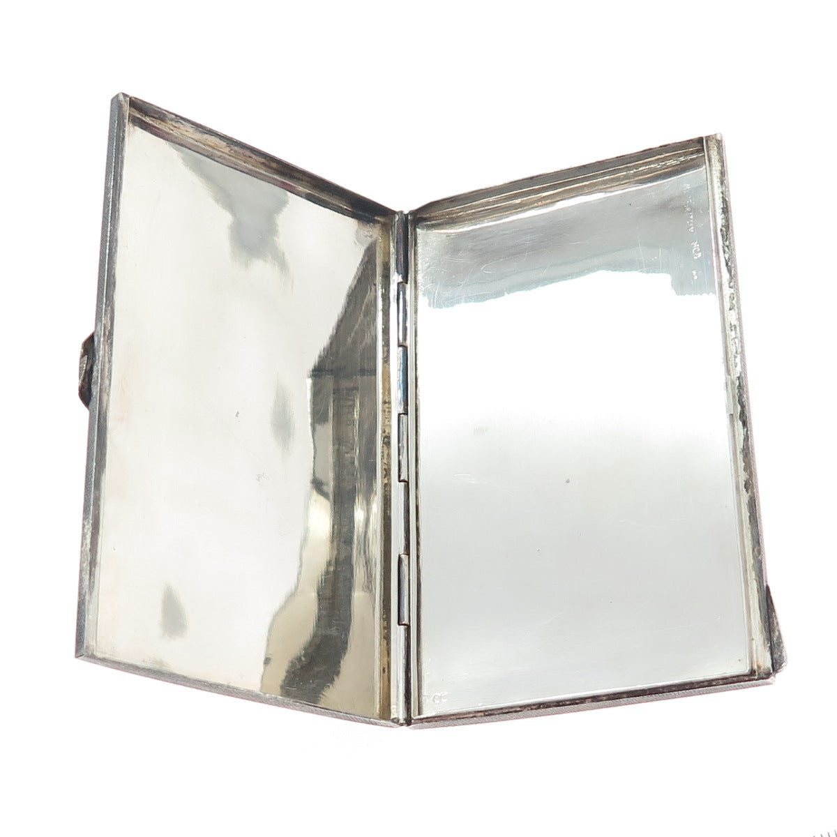 800 Silver Antique Art Deco Italy Floral Leaf Oxidized Cigarette / Card Case