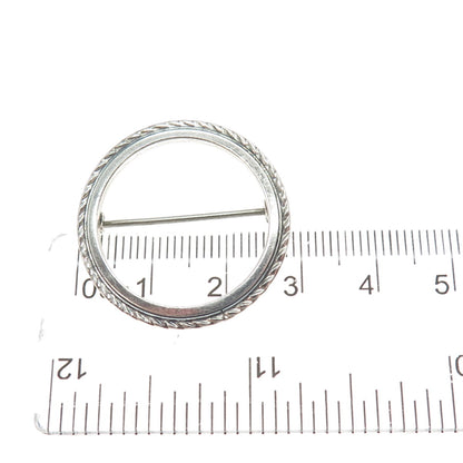 925 Sterling Silver Vintage Circle of Life Oxidized Pin Brooch