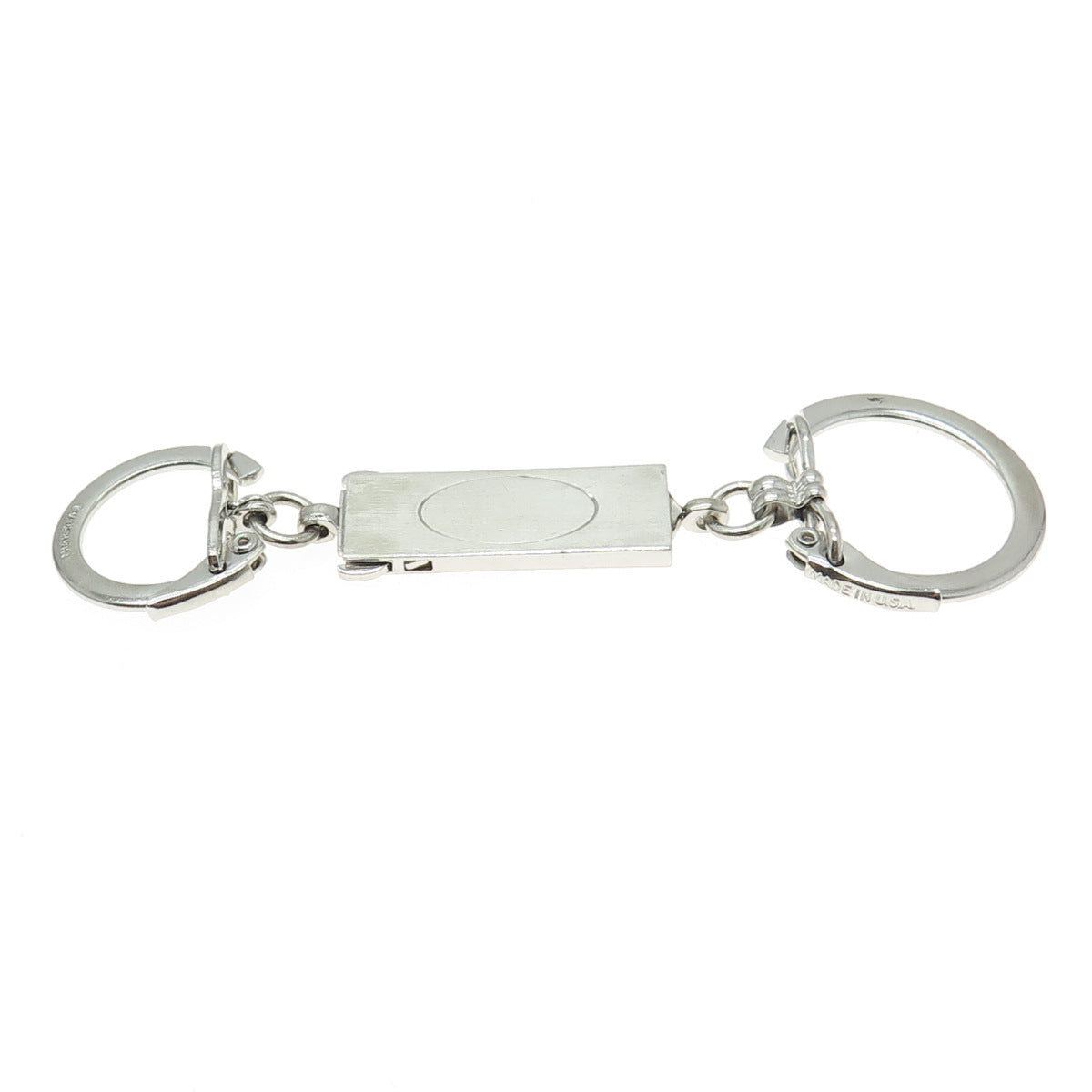 LAMODE 925 Sterling Silver Vintage USA Double Key Ring Holder