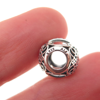 Pandora 925 Sterling Silver C Z Letter I Initial Slide Bead Charm