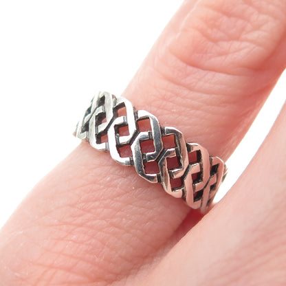 925 Sterling Silver Vintage Celtic Oxidized Band Ring Size 5