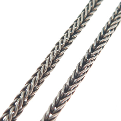 950 Silver Vintage Peruvian Clay Pottery Tribal Wheat Chain Necklace 20-22"