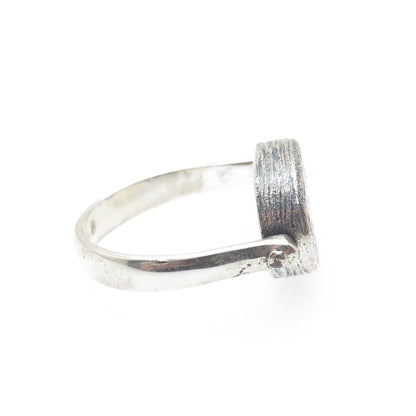SAMUEL BENHAM 925 Sterling Silver Vintage Real Diamond Inlay Ring Size 6.25