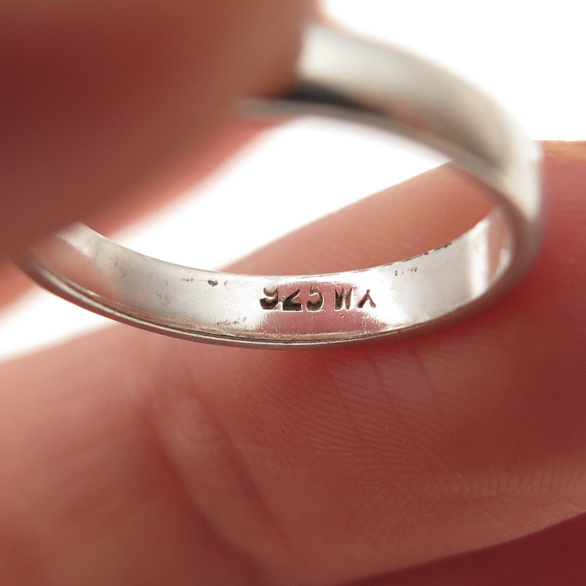 925 Sterling Silver Vintage Classic Wedding Band Ring Size 5
