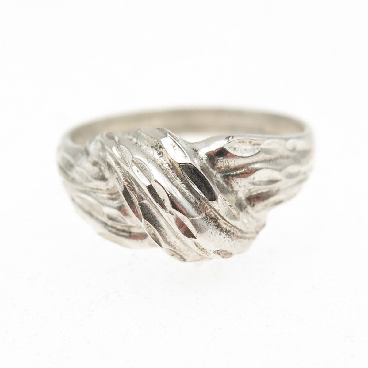 925 Sterling Silver Vintage Modernist Ring Size 7.5