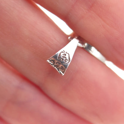 925 Sterling Silver Vintage Mexico Real Turquoise Inlay Cannabis Leaf Pendant