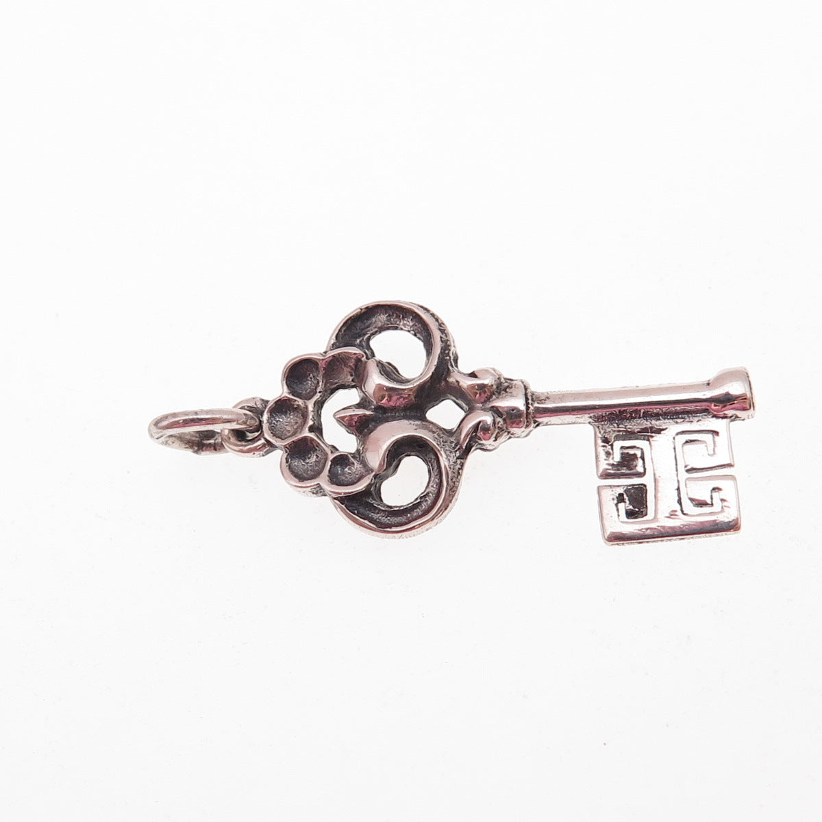 800 Silver Vintage Germany Bremen Key Oxidized Charm Pendant