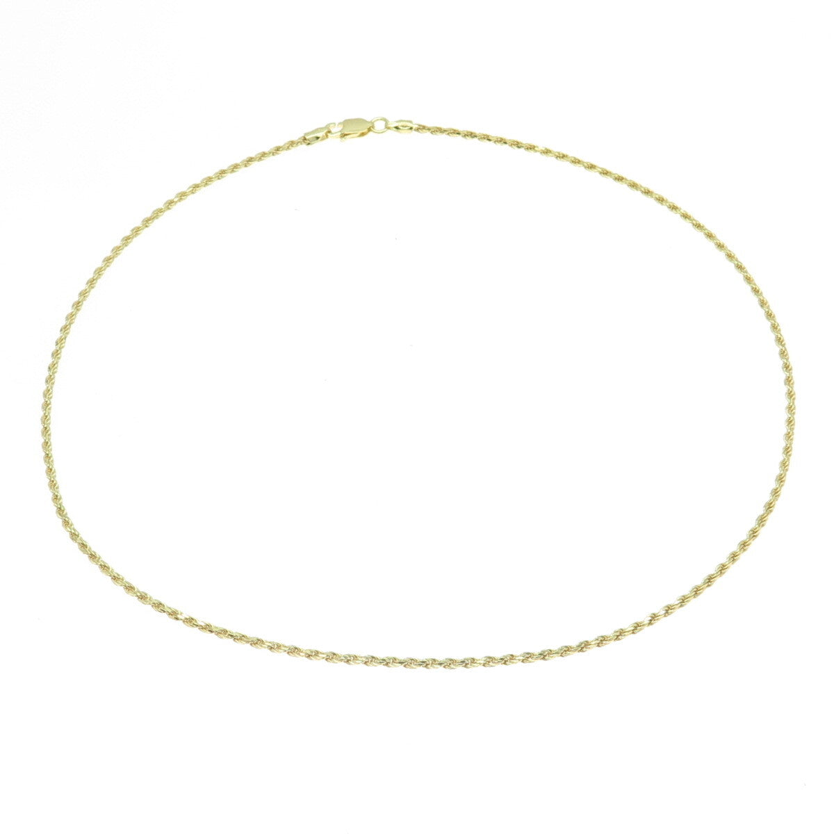 P. LUX 925 Sterling Silver Gold Plated Italy Twisted Rope Chain Necklace 16"