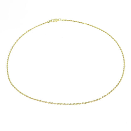 P. LUX 925 Sterling Silver Gold Plated Italy Twisted Rope Chain Necklace 16"