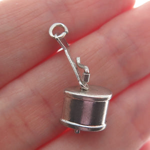 925 Sterling Silver Antique Art Deco Coffee Grinder Minimalist Charm Pendant