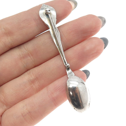 LUNT 925 Sterling Silver Vintage 1961 Alexandra Spoon Pin Brooch