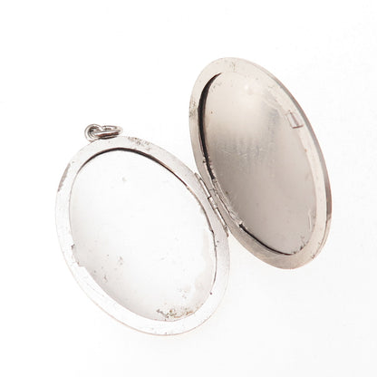 LeStage 925 Sterling Silver Vintage Engraved Floral Locket Pendant