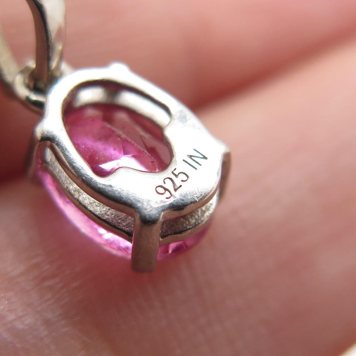 925 Sterling Silver Real Oval-Cut Ruby Minimalist Charm Pendant