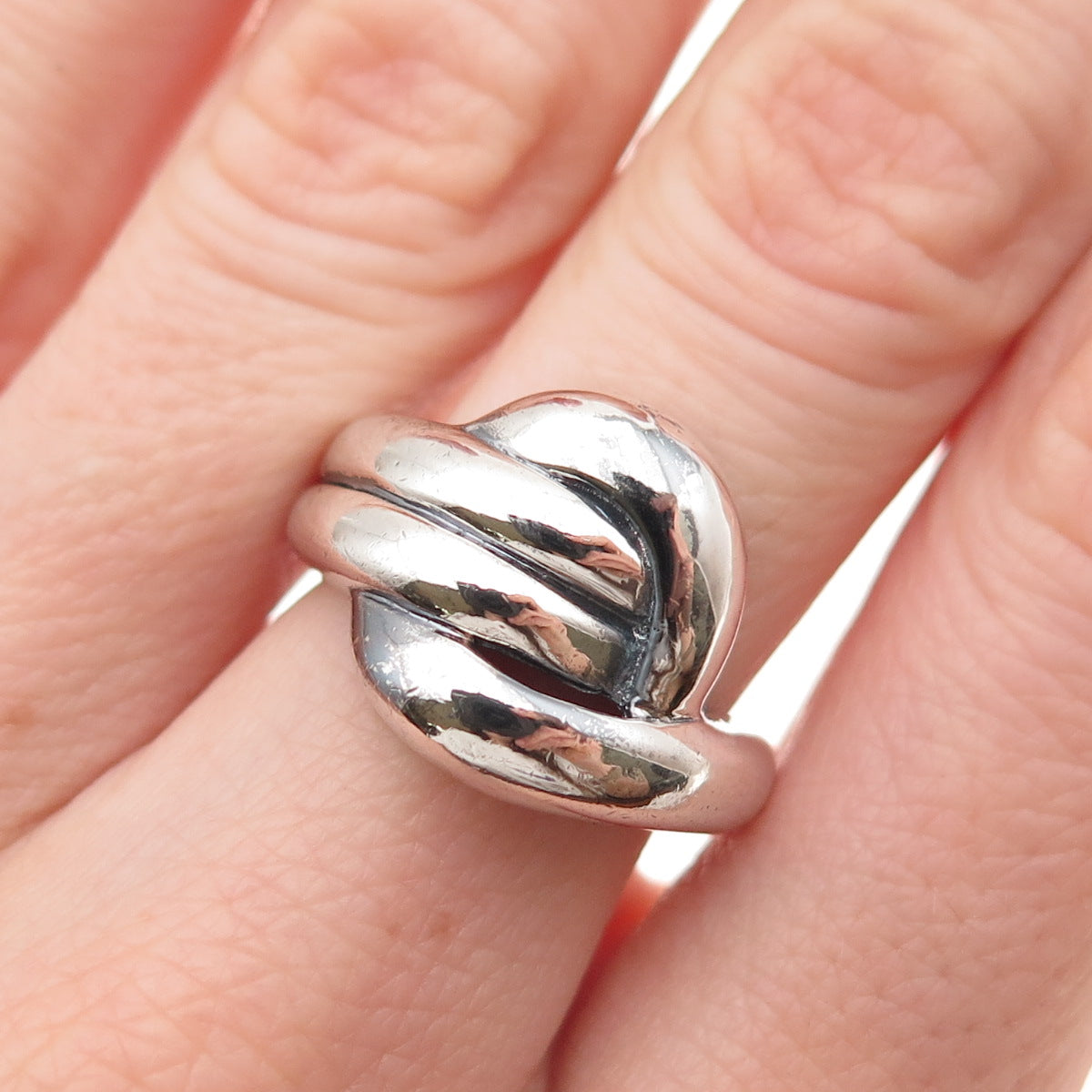 Chapal Zenray 925 Sterling Silver Vintage Modernist Oxidized Ring Size 5.75