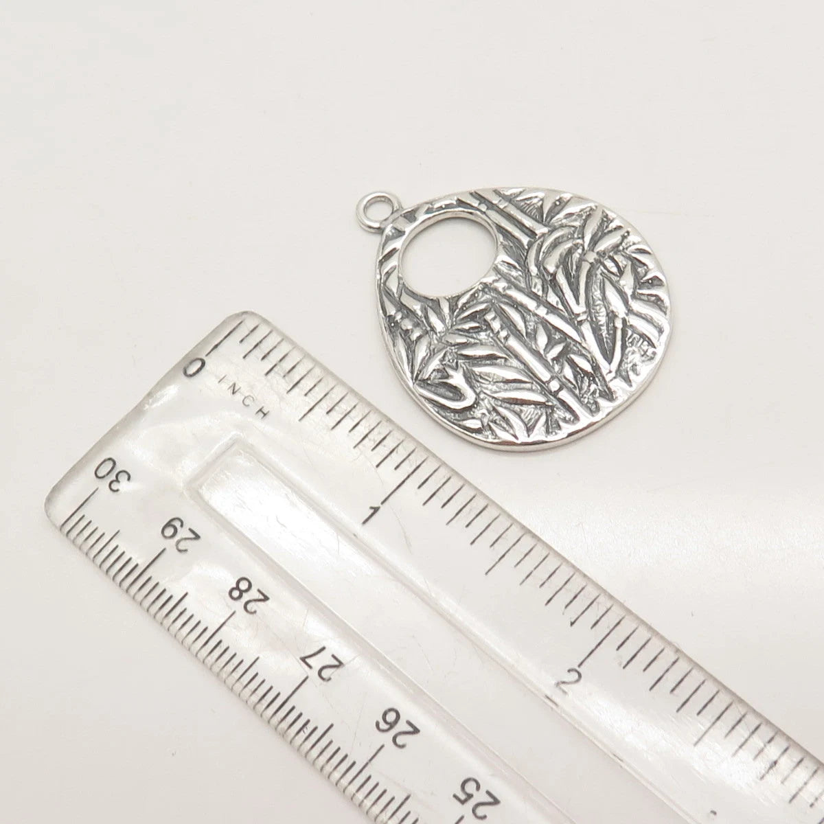 925 Sterling Silver Vintage Bamboo Plant Pendant