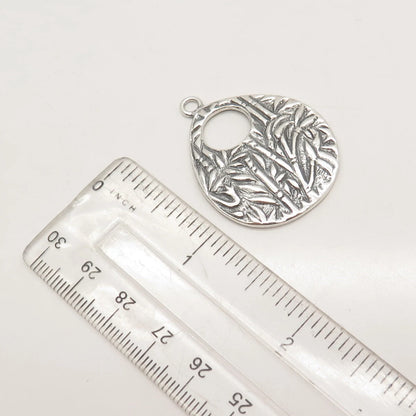 925 Sterling Silver Vintage Bamboo Plant Pendant