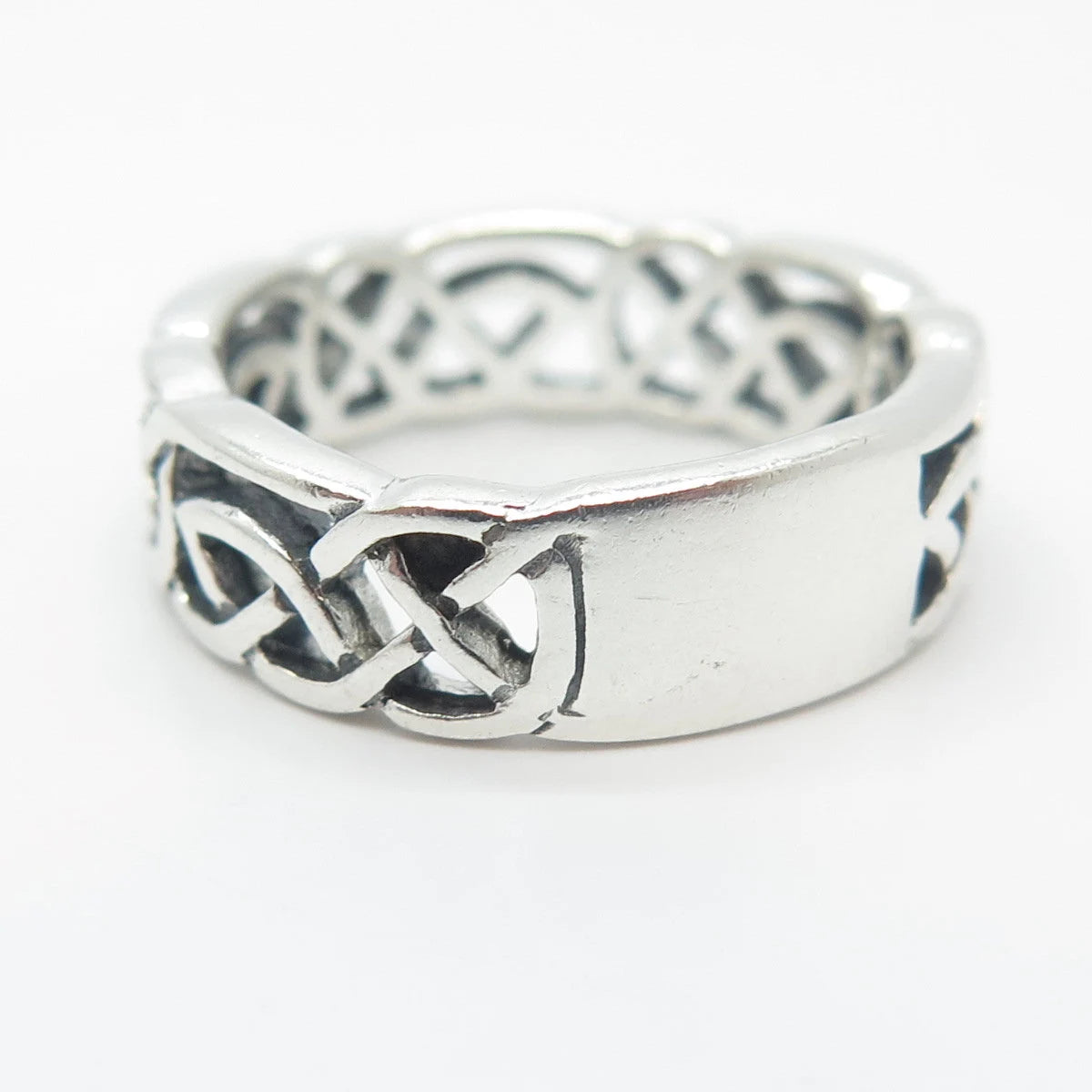 925 Sterling Silver Vintage Celtic Band Ring Size 6.75