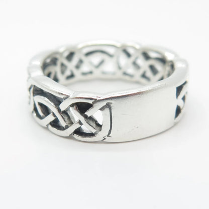925 Sterling Silver Vintage Celtic Band Ring Size 6.75