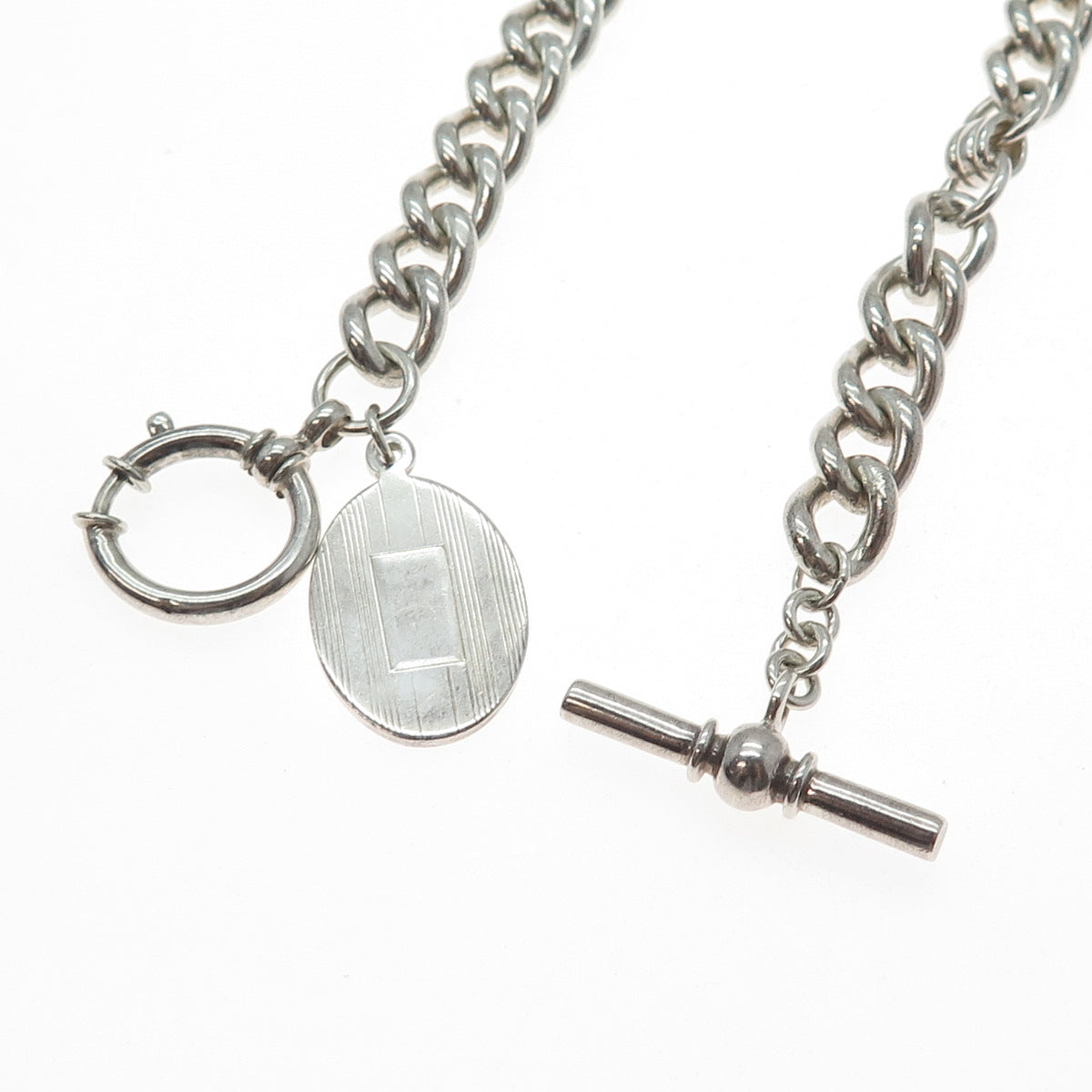 RALPH LAUREN 925 Sterling Silver Vintage Pocket Watch Fob Chain 16"
